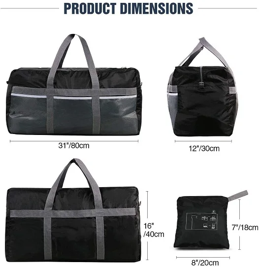 Free sample Extra Large Duffle Bag Lightweight, 96L Water Resistant Travel Duffle Bag Foldable for Men Women, Black