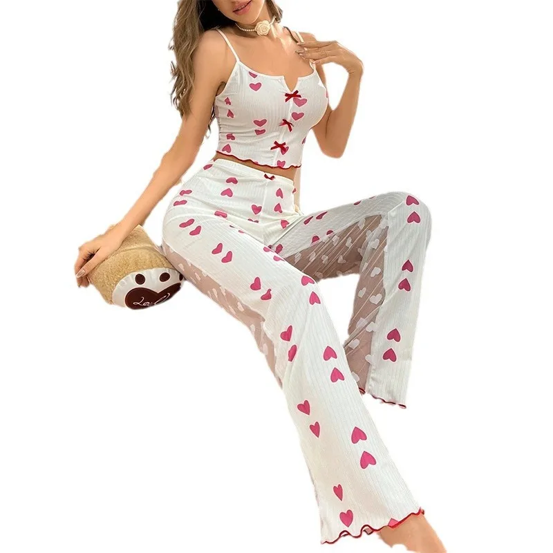 floral print women pajamas high quality nightgown fashion summer set satin silk womens pijamas mujer girls sleepwear for ladies