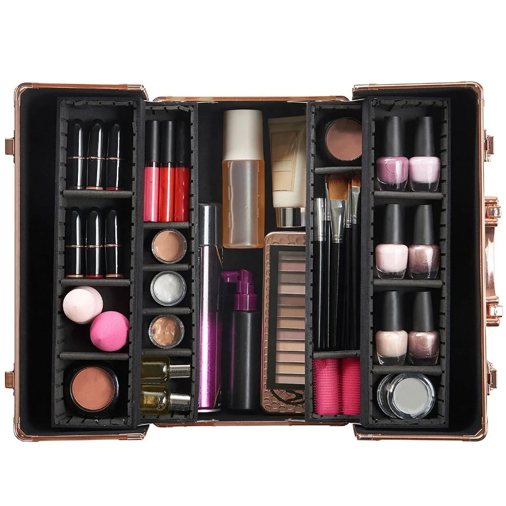 Aluminum Frame Make-up Boxes Makeup kit storage make up box