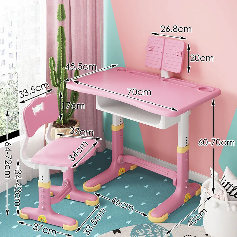 RHS-DC18cheap Children Drawing StudyTable Chair Set Pink Blue Home use Student Chair Desk KidsGymPrimary school desk chair sets