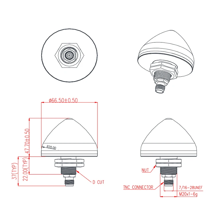 High Precision Antenna Communication Outdoor Waterproof 1575.42Mhz GPS GNSS Antenna