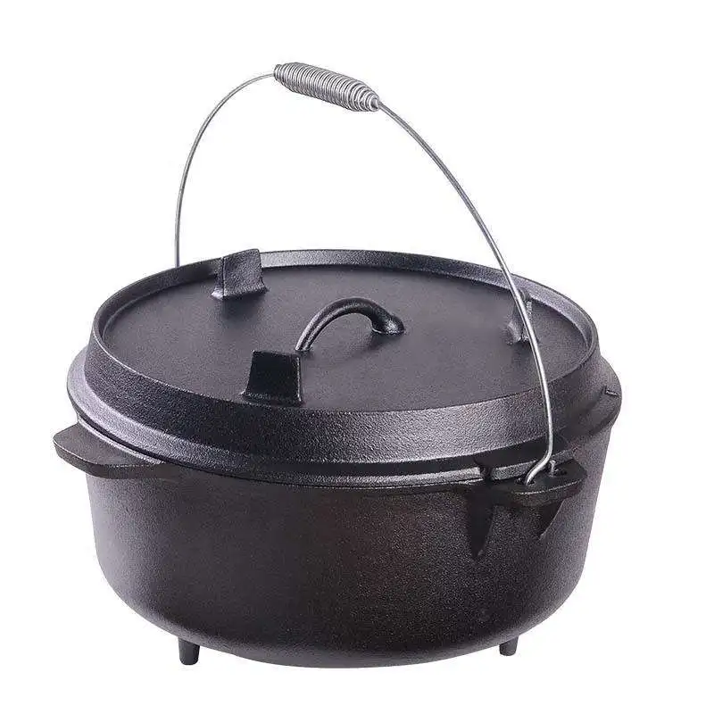 Netherlands Camping iron cast pots Outdoor cooking pot cast iron pot cookware sets