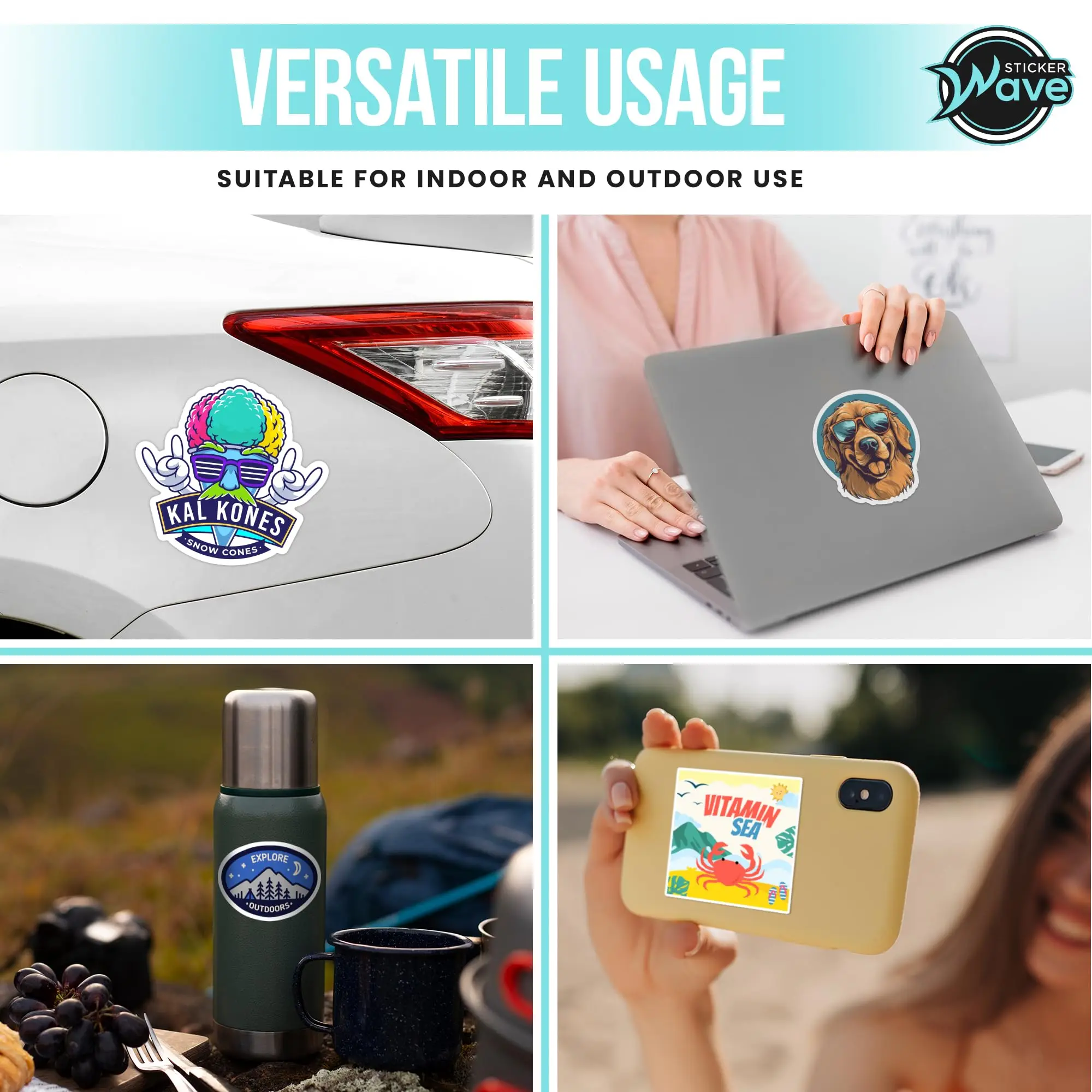Factory cheaper Premium Custom Your Own logo Sticker (NOT MOQ )  waterproof Adhesive Label  for Business or party