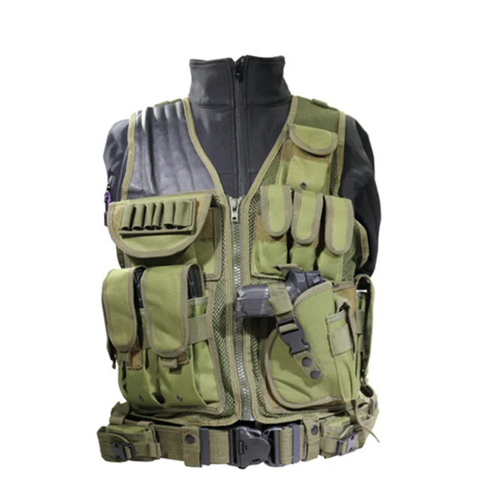 High Quality Tactical Security High Vest Men With Plates And Water Pouch