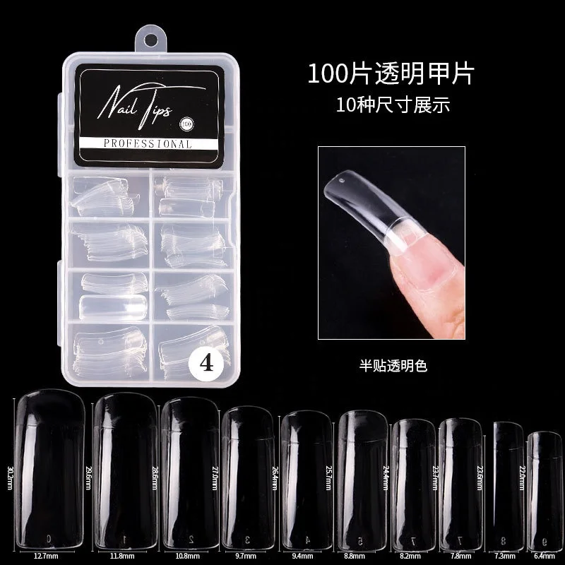 100Pcs / box Full Cover artificial fingernails Acrylic Press On Nails Ultra-thin False Coffin Nails Art Tips Manicure Tool