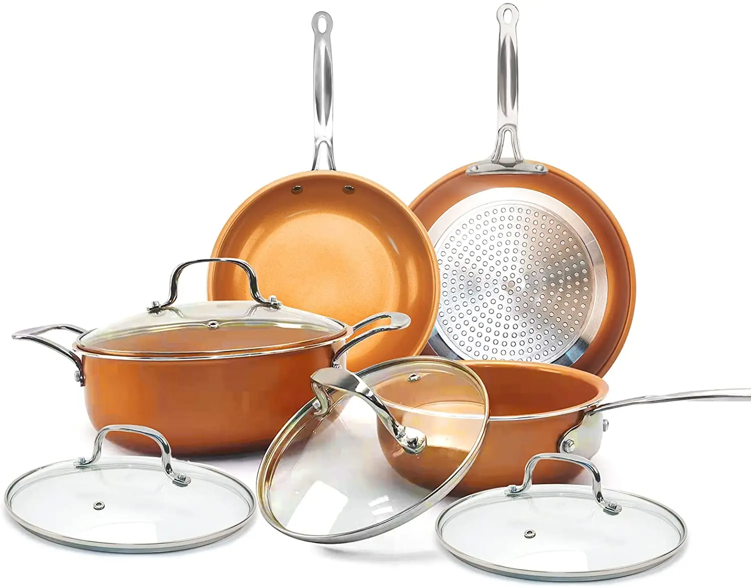 138230  8 piece non-stick pan set Aluminum pan set a glass lid  pot cooker kitchen cooking pan and pot cooker set