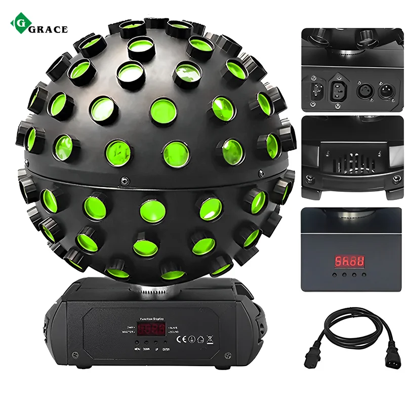 Grace 18W RGBWA+UV 6in1 Super Big Dj Club Stage Light LED Magic Disco Ball Moving Head Lights