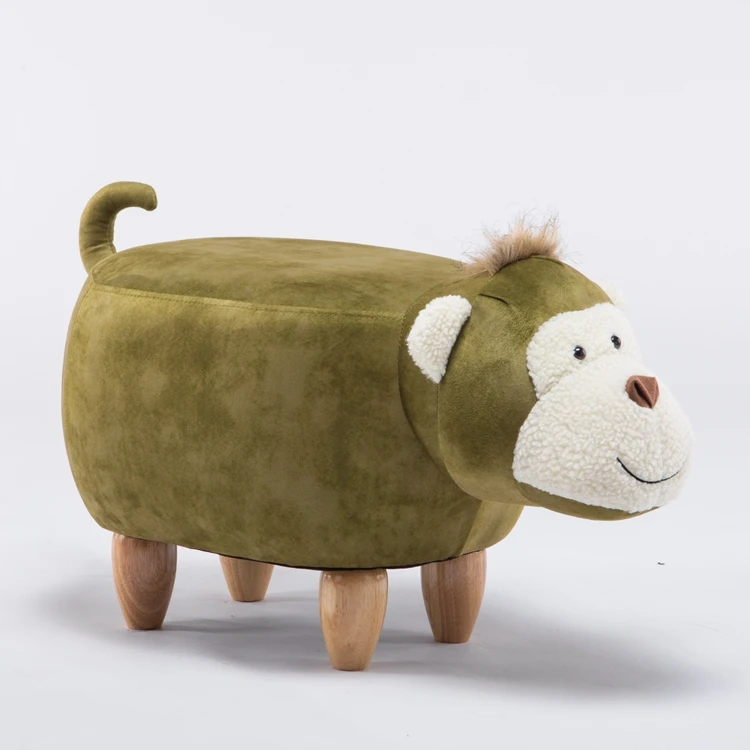 Современный дизайн деревянные ножки на заказ зеленая обезьяна бархатная стеганая оттоманка для хранения