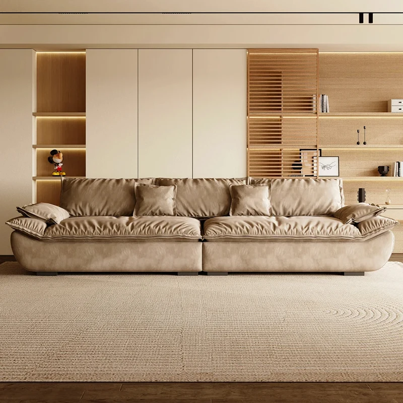 Italian sailboat Caeser Velvet Fabric sofa ultra seating depth designer sofa for living room light luxury modern lounge sofa