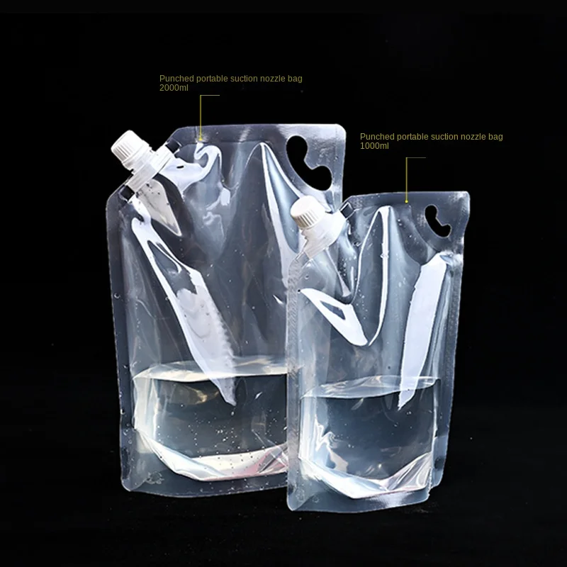 Food grade BPA free outdoor foldable portable water bag technology, beer nozzle bag, hydrogen rich water bag, large caliber