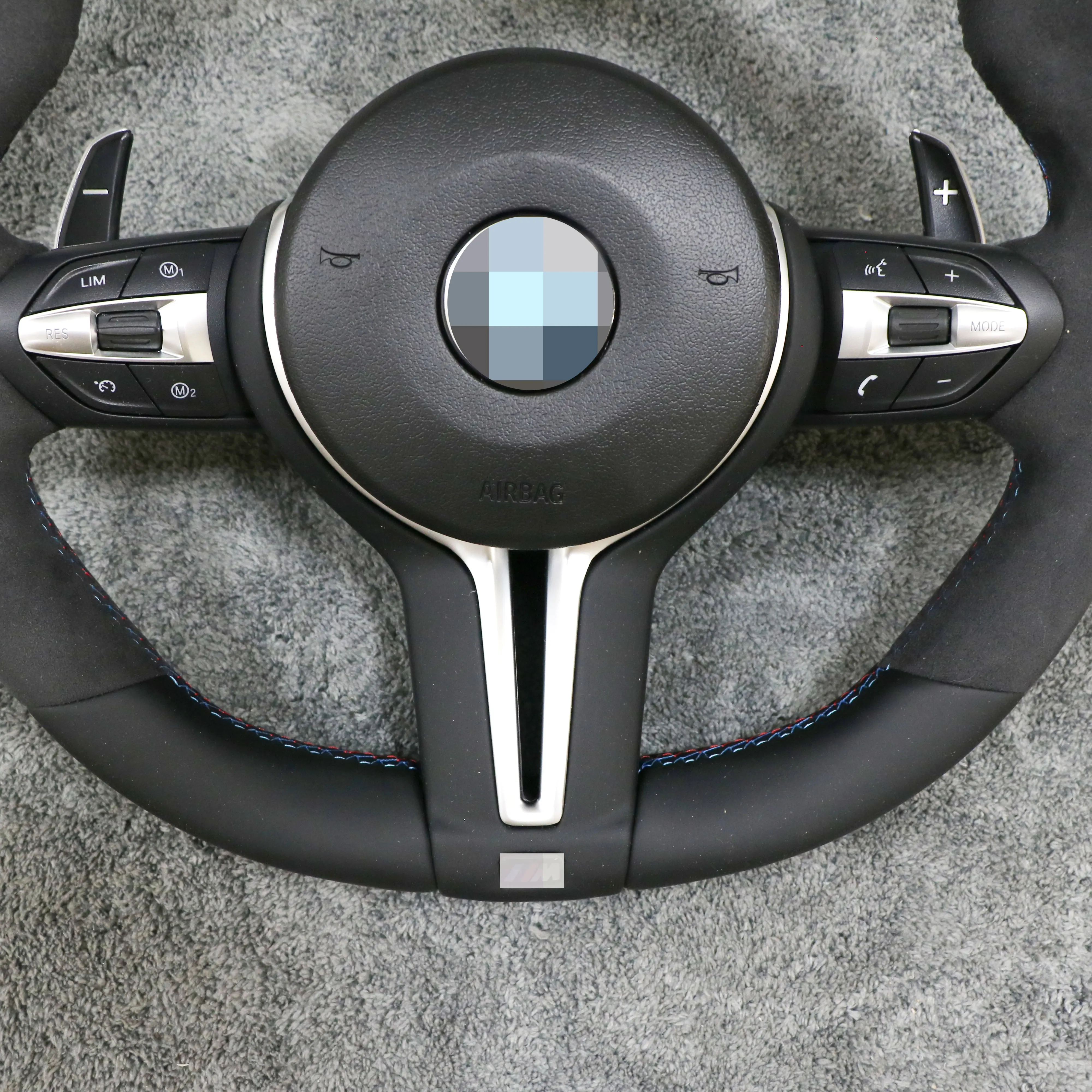 High quality blue top strip alcantara leather Steering Wheel For BMW 3series e90 f31 f95 g21 f13 f10 g01 f31 g32 g06