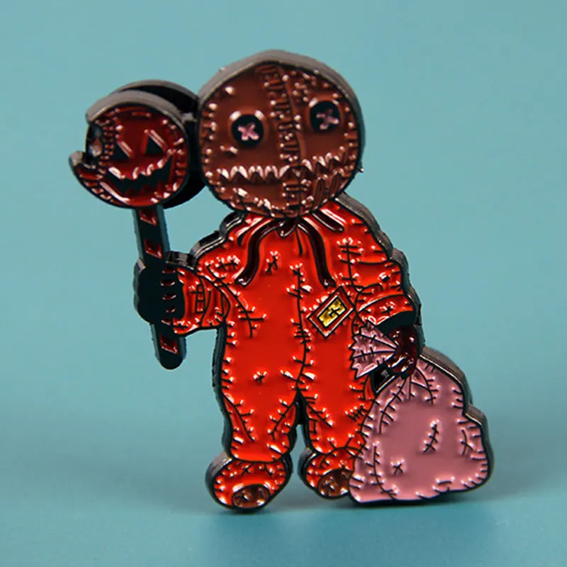 Horror Movie Trick R Treat Enamel Pins PUMPKIN Sam Metal Brooch Badge Fashion Jewellery Clothes Hat Backpack Accessory Gifts