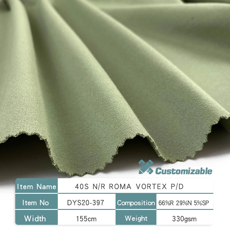  ESSE TEXTILE горячая Распродажа 40s N/R ponte roma ткань vortex P/D вязальная для