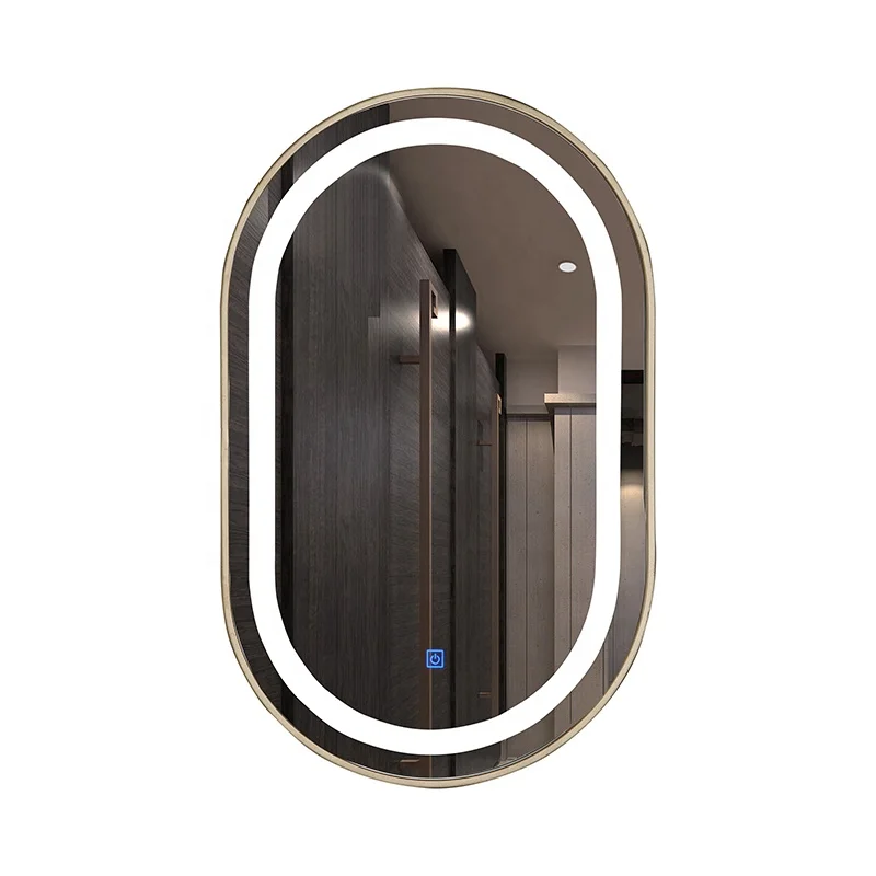 Custom Size Wall Mounted LED Smart Mirror Oblong Bath Cosmetic Mirror for Bedroom and Living Room Home Decor