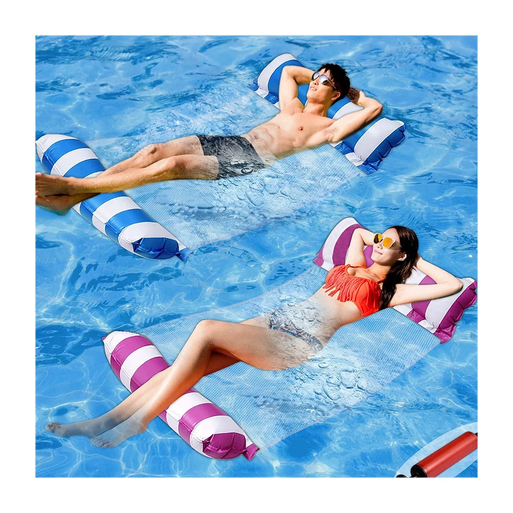 4 in 1 Portable Water Hammock Inflatable Pool Float Hammock Chair  For Saddle Lounger