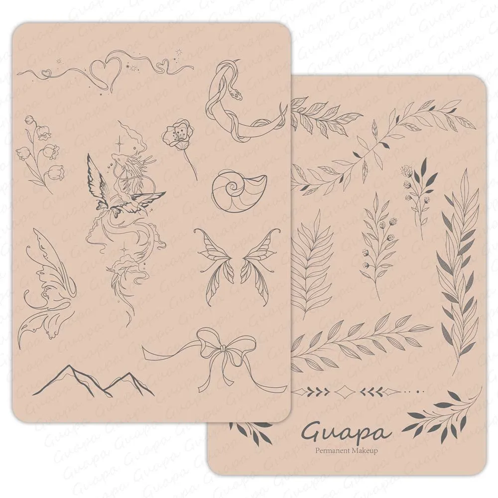 Утолщенная силиконовая Практика татуировки с имитацией кожи человека двухсторонняя печать растений и животных