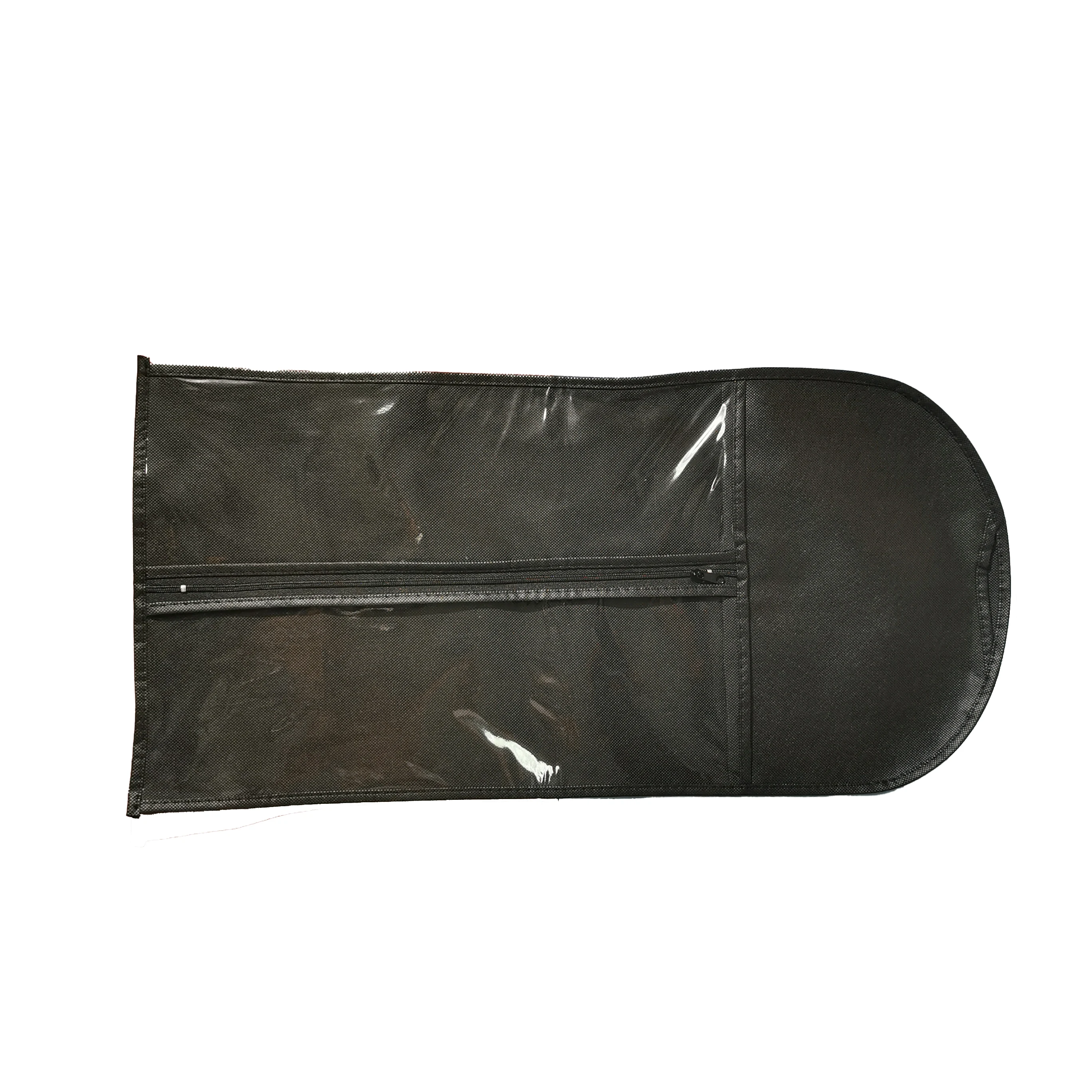 Custom logo Portable Non Woven Clear PVC Plastic Dust Proof Wig Case Bags with Hanger Hair Extension Storage Bag