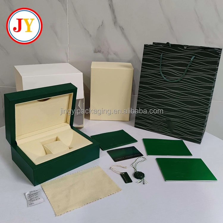 Luxury brand green rlx watch packaging box wrist watch boxes case custom single watch OEM wholesale price gift leather box case
