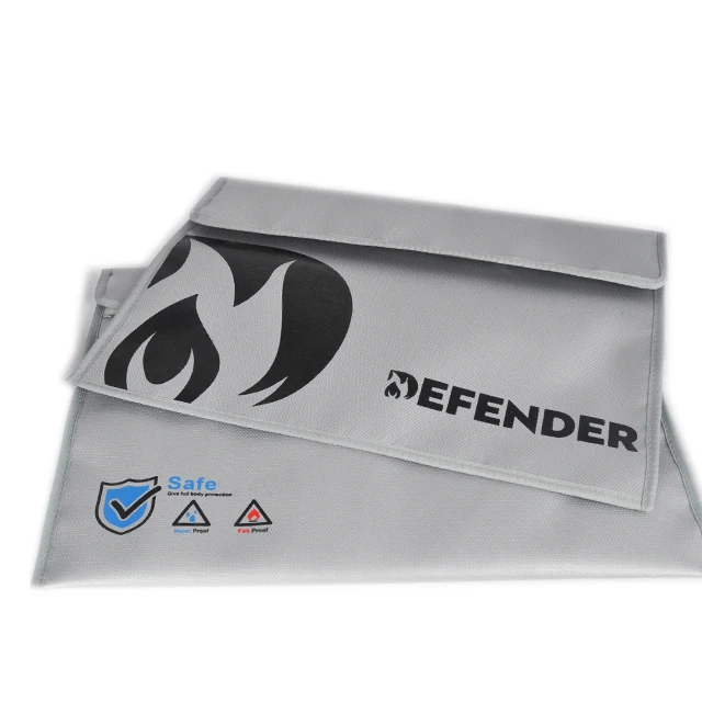 fiberglass fireproof pouch document folder bag with zipper for office