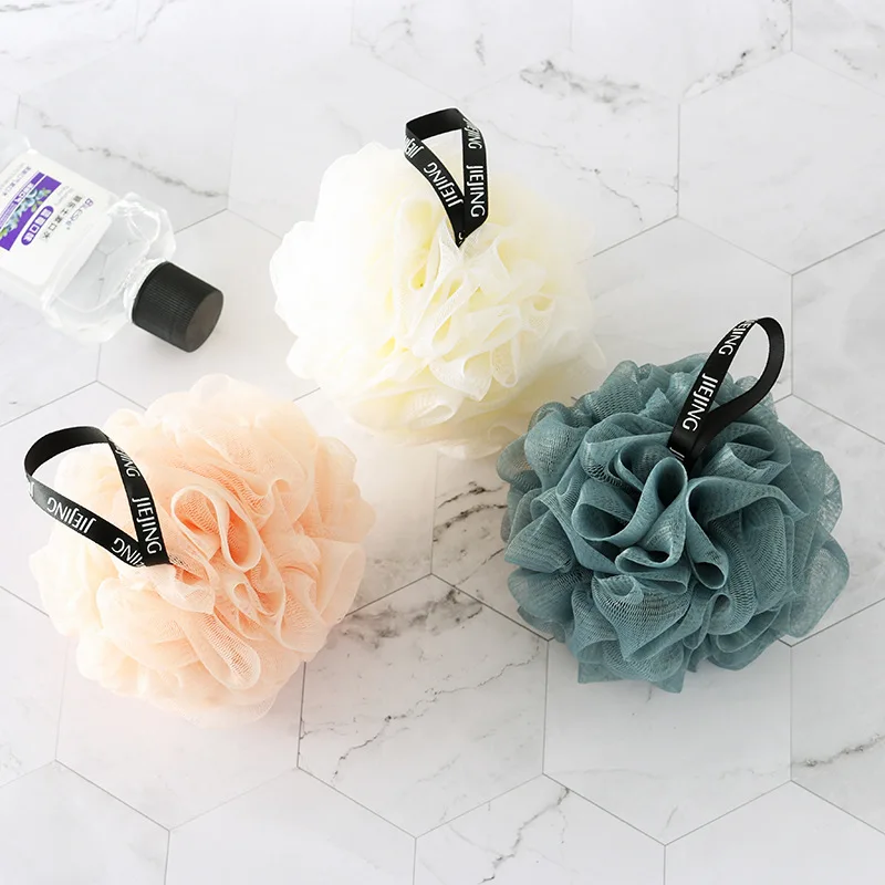Body Wash Puff Exfoliating Bath Brush Sponge Shower Loofahs Mesh Bath Body Wash Scrubber