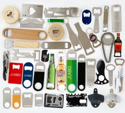 Easy to open promotional custom rectangular engraved beer bottle opener aluminum blank