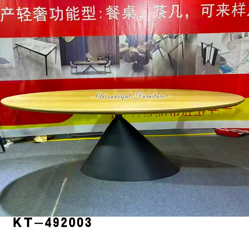 Manufacture Retro Style Dinner Table Home Furniture Big Size Oval Round Dining Table