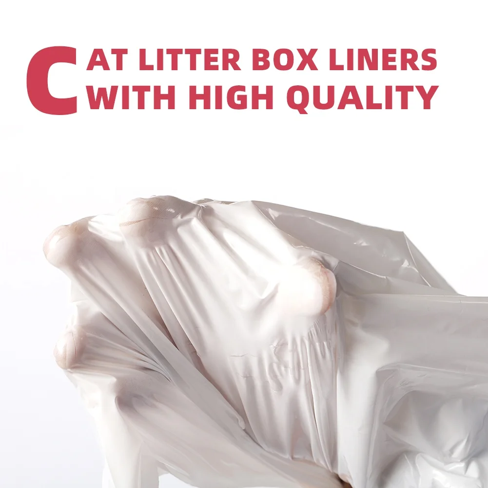 Custom drawstring cat disposable litter bag,cat  litter box lined with waste bag