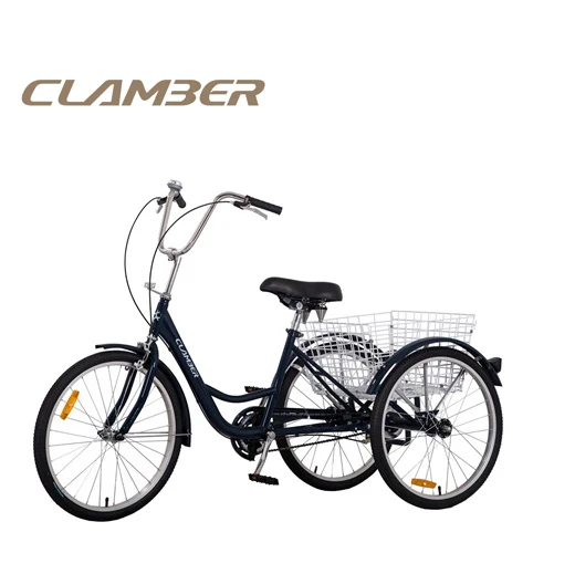 Rear basket steel alloy adult tricycle for old men and baby shopping tricycle adult cargo bike Model GW-7001