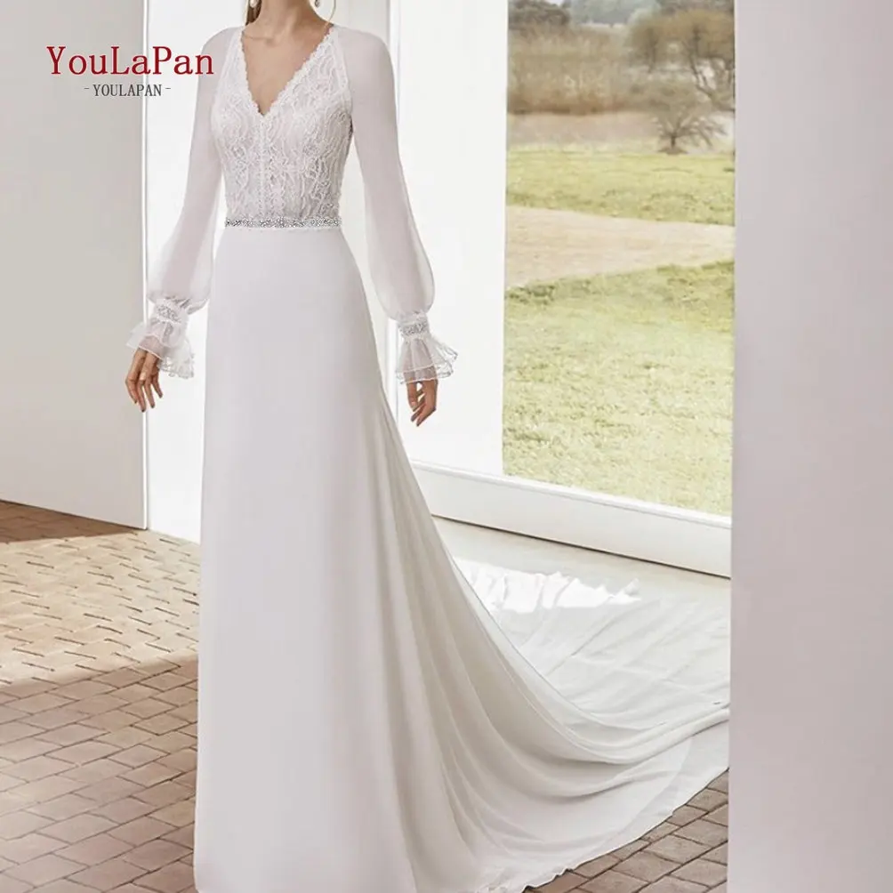 YouLaPan S491 Wedding Sash Sparkling Rhinestone Beaded White Ribbon Belt Party Prom Waist Accessories Bridal Satin Sash