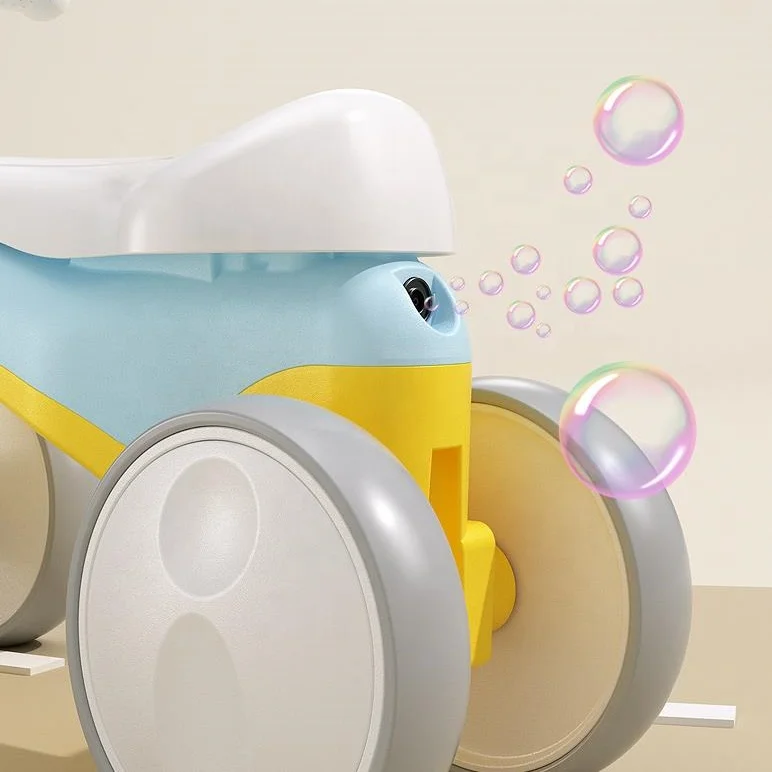 4 Wheel kids pedal balance bikes Bubble blowing ride on car toys with light and music player