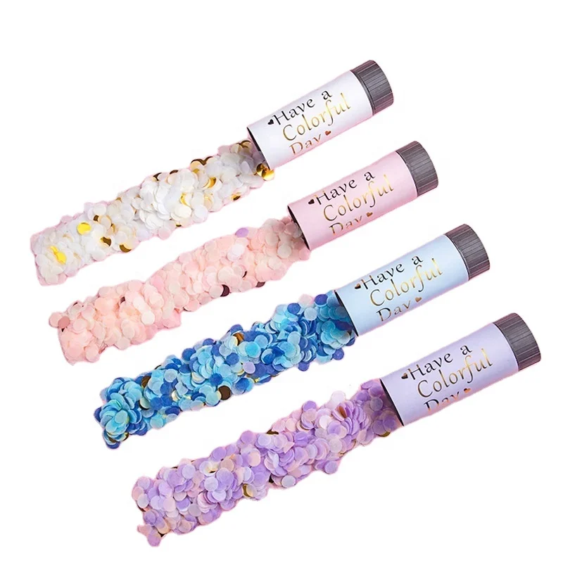 Confetti Party Favor Supplies Stick Colorful Tissue Paper Confetti Wands For Anniversary Birthday Party