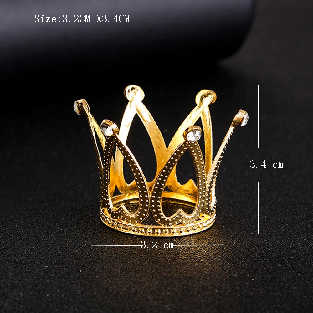 Crown Cake Topper Gold Mini Crown for Cake Topper Flower Arrangements Bouquet