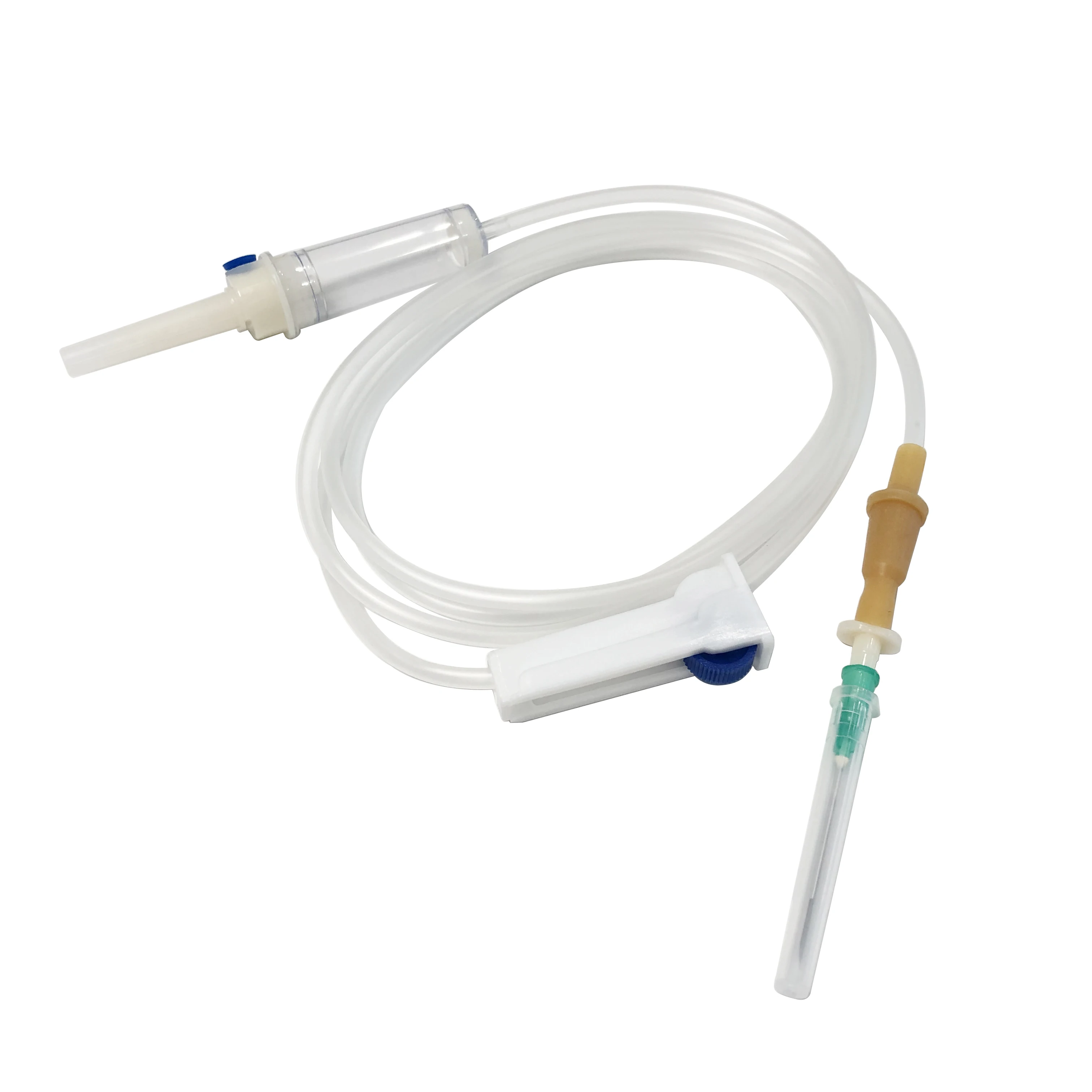 Single Use Sterile Precision Flow Control Iv Infusion Set With Flow Regulator For Hospital And Clinic Purpose