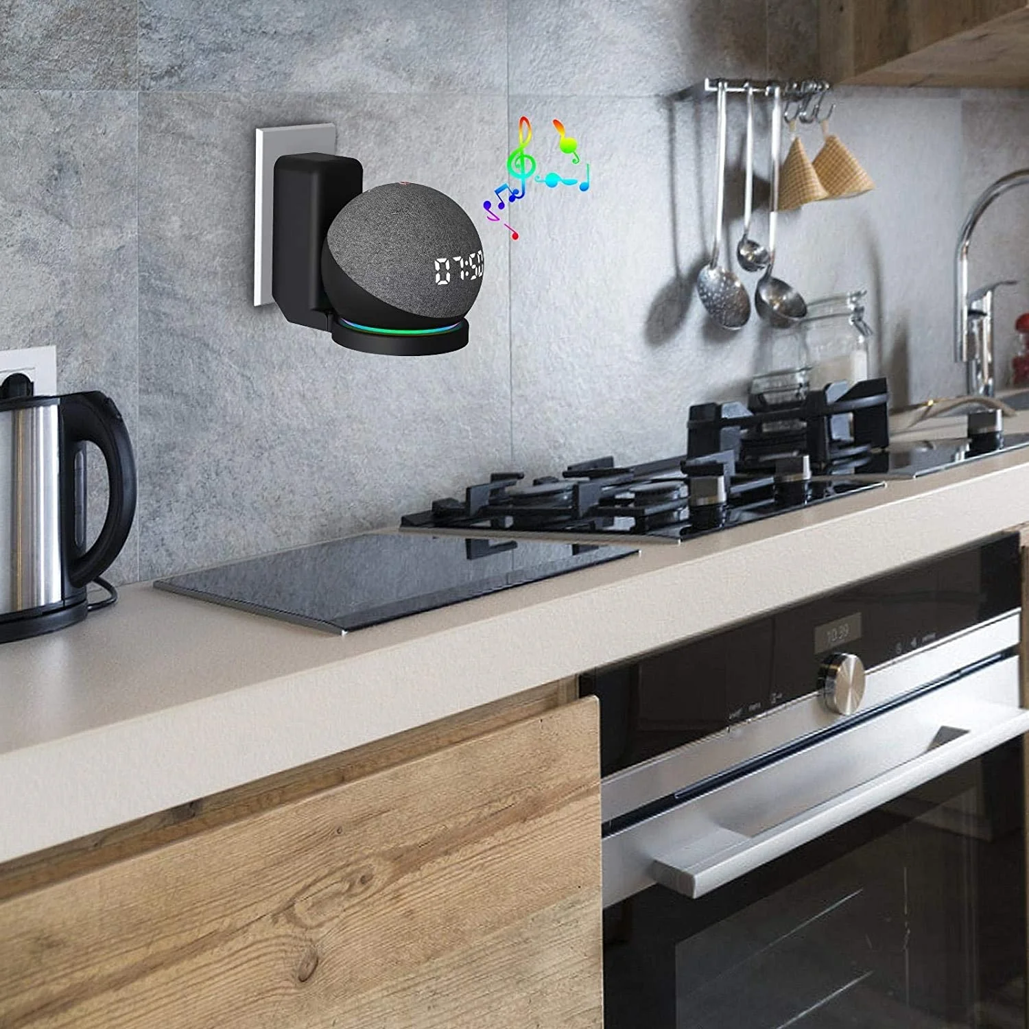 
Speaker Wall Mount Holder Stand for Echo Dot 4th,Foldable Wall Bracket Built-in Cable Storage Device at The Bottom Space Saving 