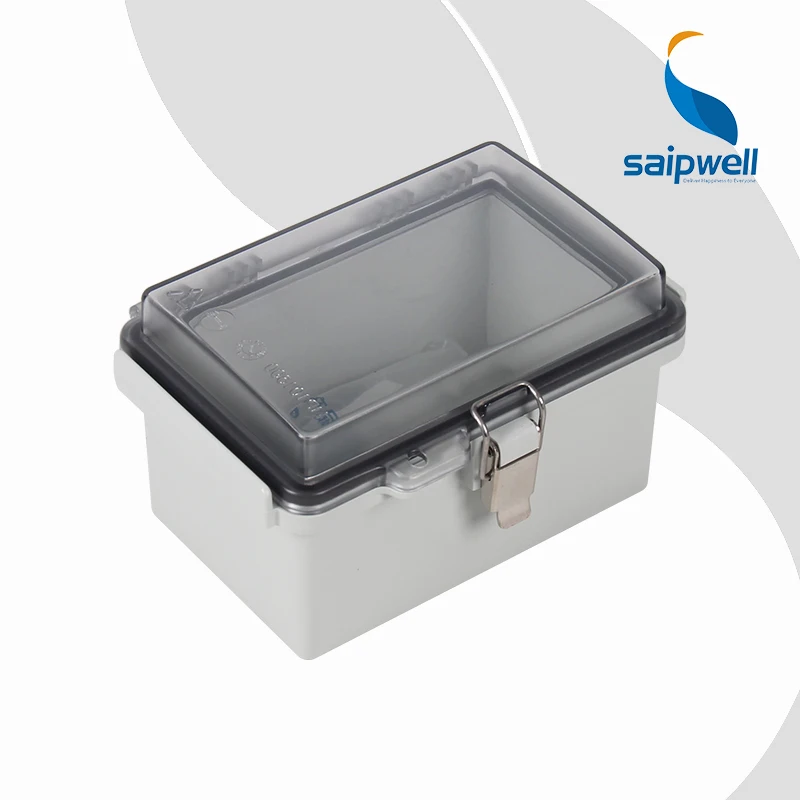Saipwell IP66 Power Distribution Hinged Transparent Clear Cover Plastic Electrical Box