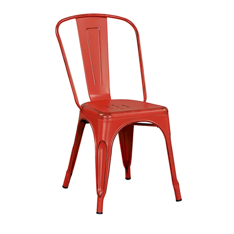 Старинный промышленный Железный современный Штабелируемый металлический стул для кафе Tolix