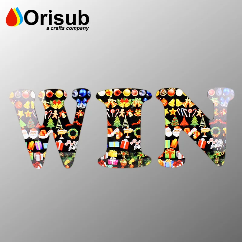 White glossy hardboard MDF alphabet blank sublimation wood letters