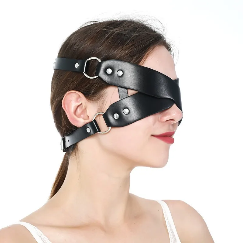 Sexy Mask For Face Women PU Leather Goth Harness Cosplay Anime Eye Mask Masquerade Party Festival Halloween Costume Fun Prop