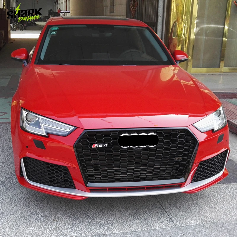 Передняя решетка для Audi A4 B9 S4 2016-2019 ячеек серебристая