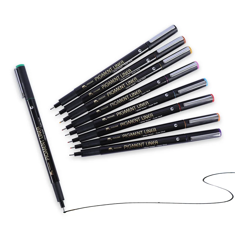 MOBEE P-621A9EF05 Waterproof  fineliner fine line drawing calligraphy brush pen fine point markers prefect for school and o