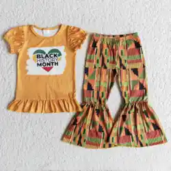 Black history Month bulk girls clothing sets wholesale RTS no MOQ toddler clothes kids clothing baby clothes girls kids clothes