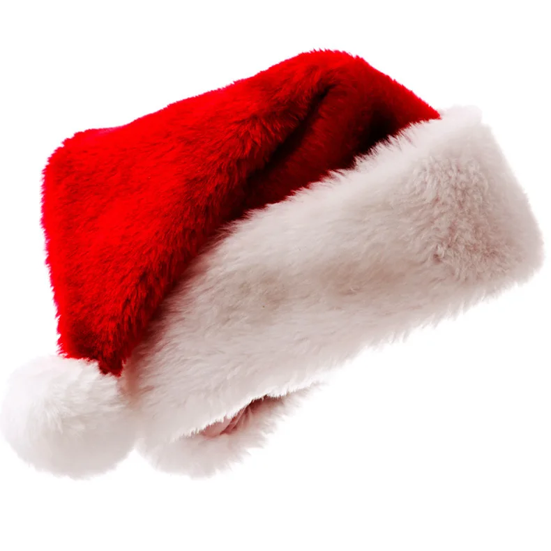 Christmas Santa Hat Xmas Holiday Hat For Adults Unisex Velvet Comfort Hats