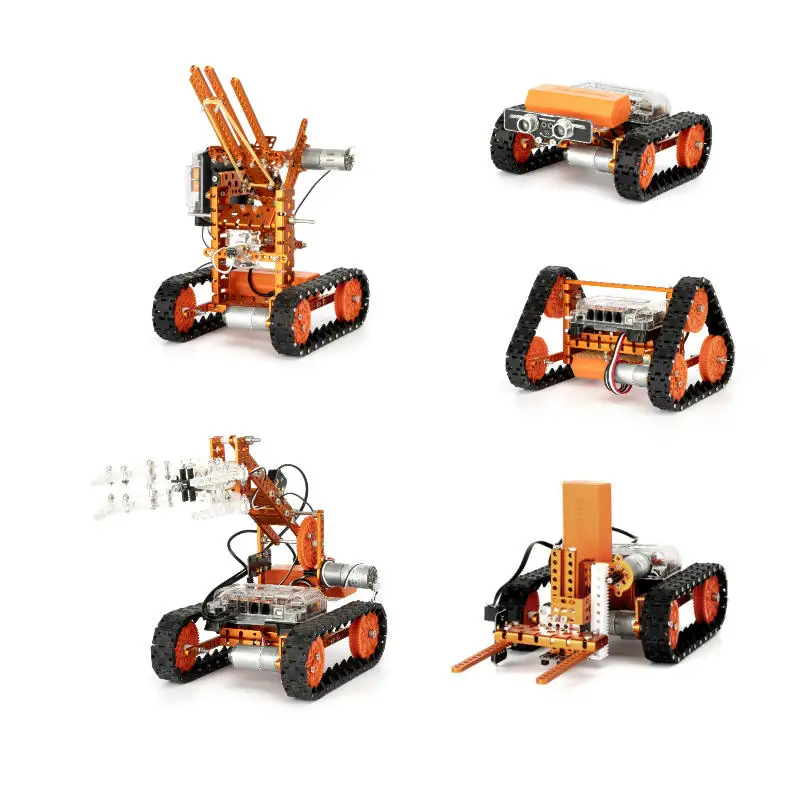 RC Robot Tank Tracks Robotics Project Kit School Student Robot Learning Educational 12 in 1 18650 X 2 Lithium Battery 15-20 Days