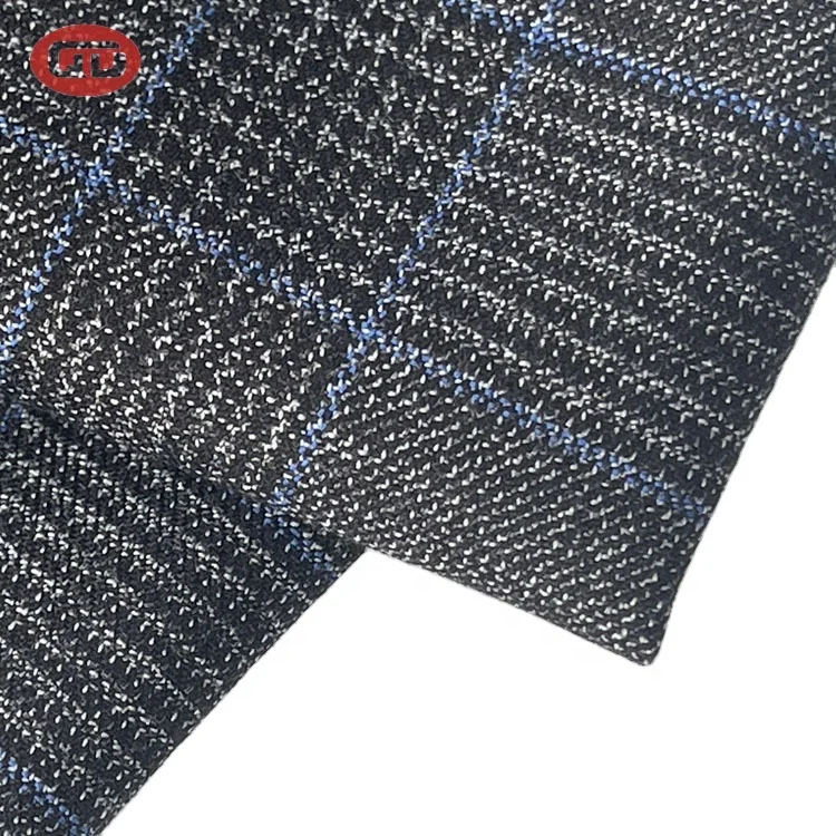 High quality New style china factory  fancy suiting polyester viscose check plaid  tr suiting fabric for men