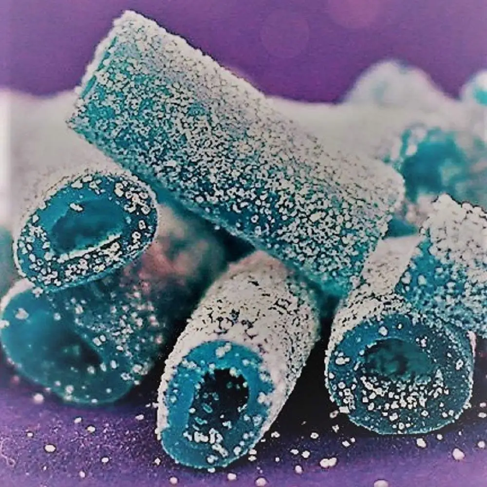 Sour Punch Bites Sweet Chewy Candy Blue Raspberry Flavored Sour Candy 5oz Bag (Pack of 12) American Candy