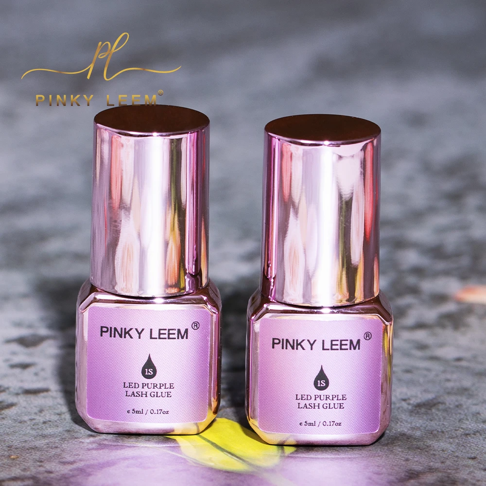 Pinky Leem Custom New Purple Lash Glue with Eyelash Extension Fast Drying Waterproof LED Light Product