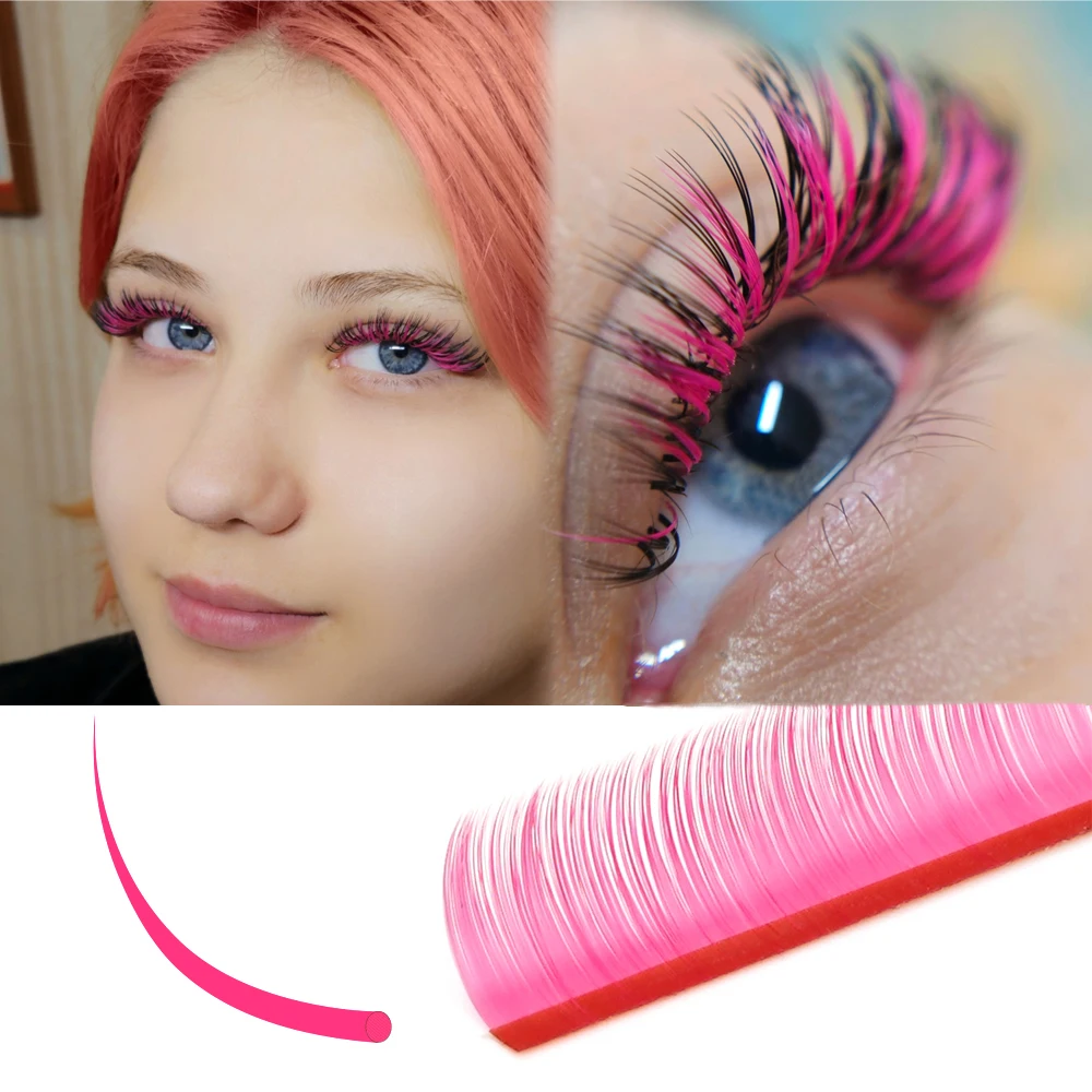 Factory Price Korean PBT Color Lash Extension Colorful Volume Individual Eyelash Extensions