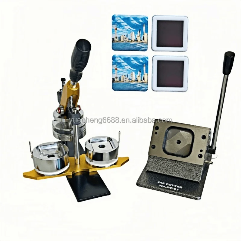 In Stock 50*50mm 2*2 Inch Square Fridge Magnet Making Machine Kit Including Materials And Paper Cutter