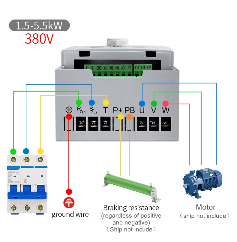 Высокая производительность Преобразователь частоты 2.2kw 220V преобразователь 1 вход и 3 фазы Электрический двигатель водяной Насос