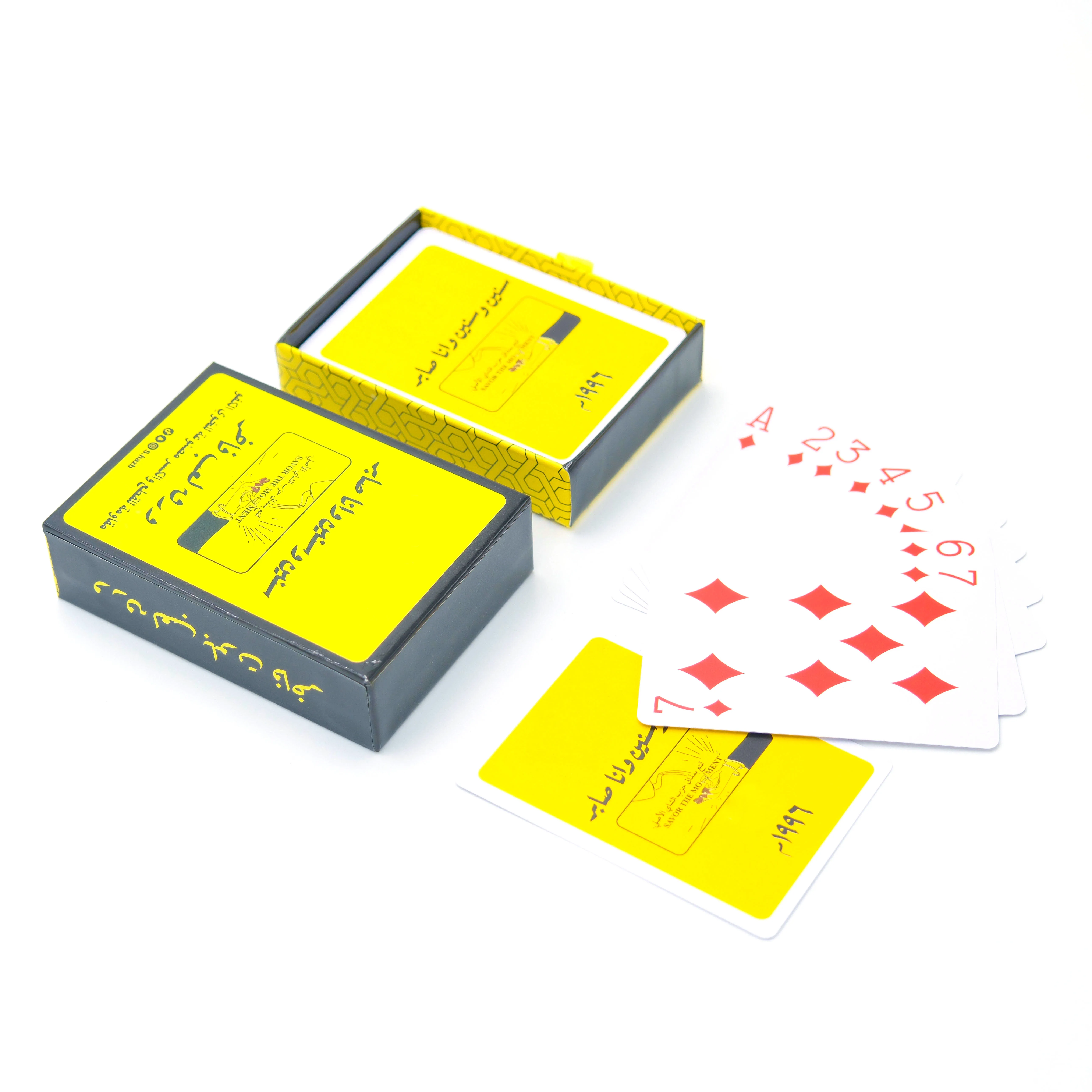 Custom 100% PVC Waterproof Poker Cards Game Cards for Promotional and Entertaining Purposes Packed in a Paper Box